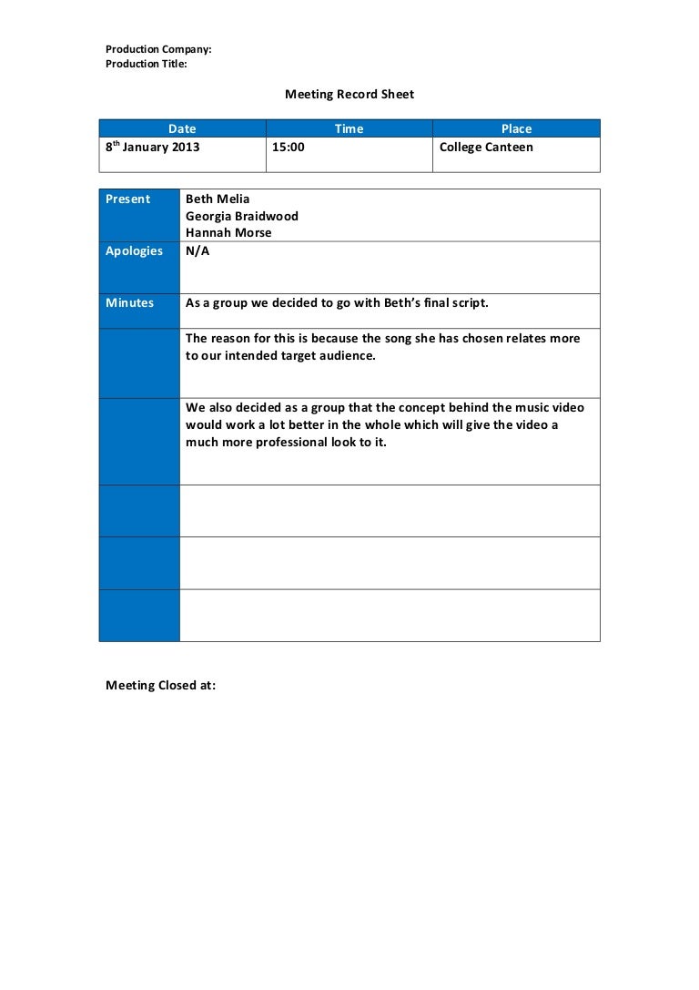 Meeting record sheet_template