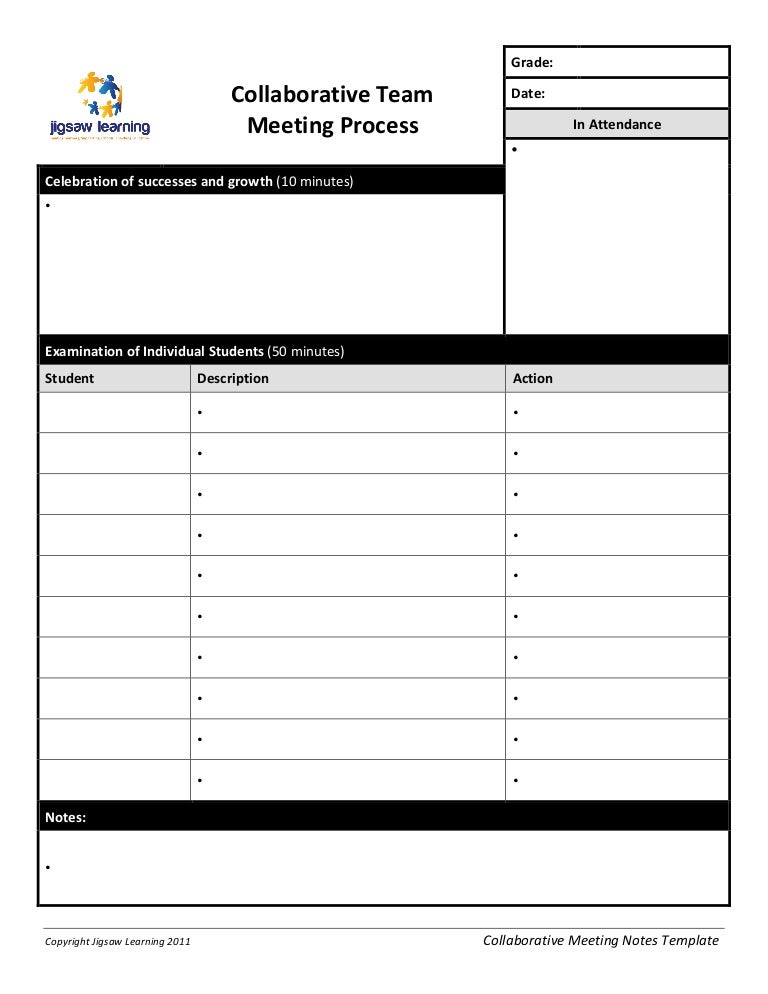 team meeting form