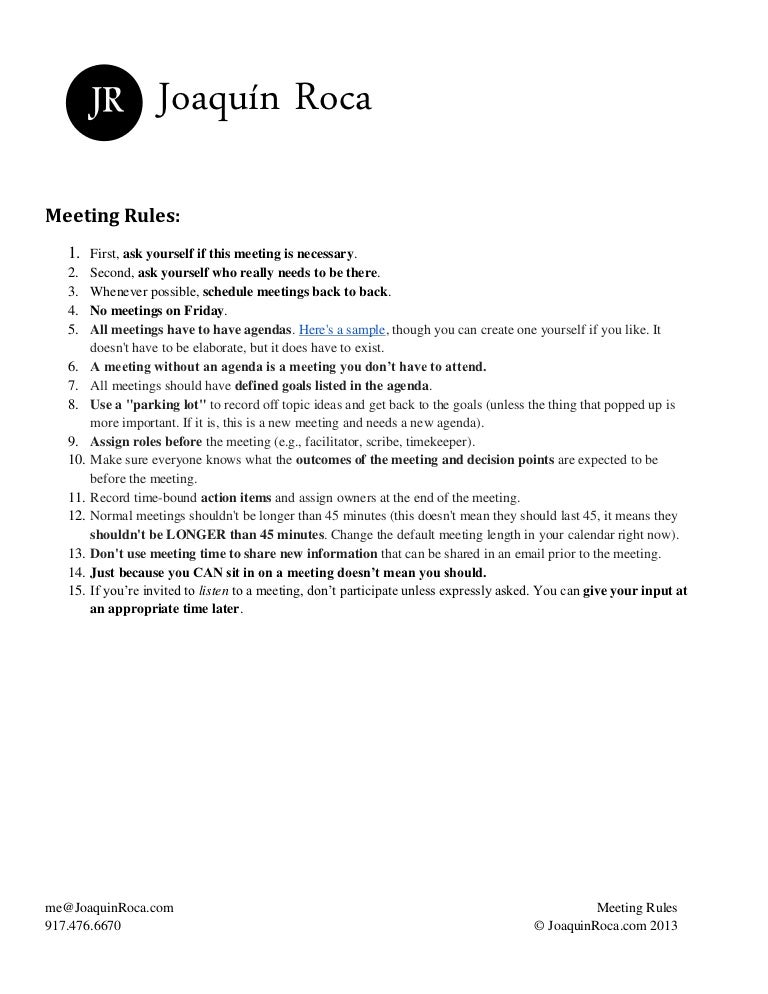 Meeting rules