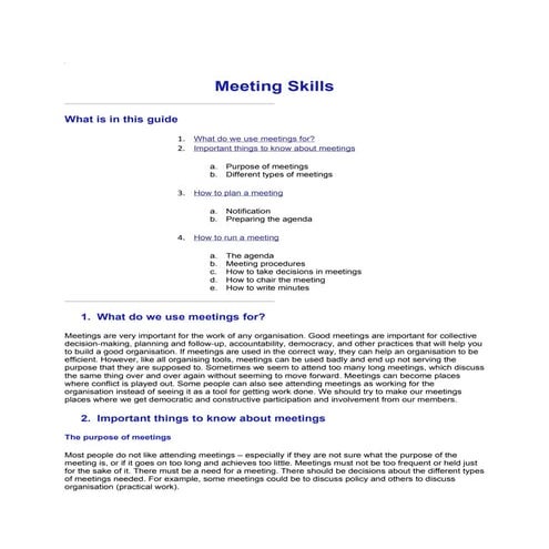 Meeting Skills