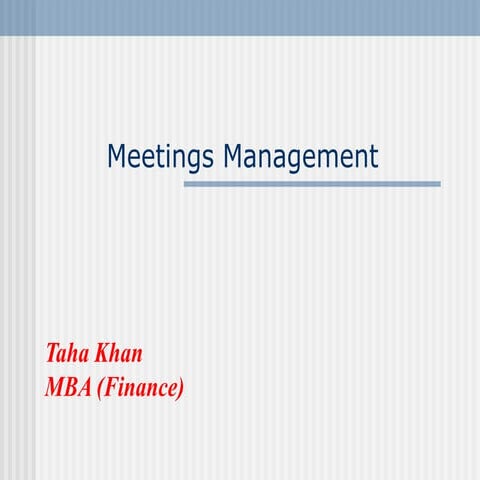 Meetings management