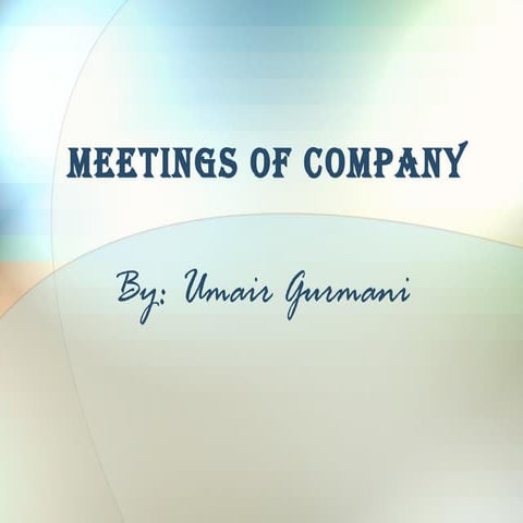 Meetings of company