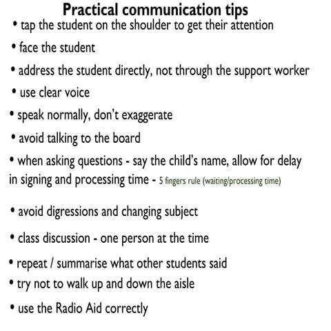 Meeting the needs of deaf students   practical tips for teachers
