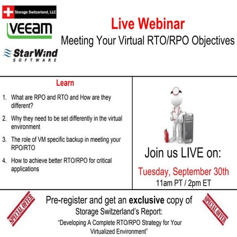 Meeting Your Virtual RTO / RPO Objectives
