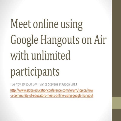 Meet online with unlimited users in Google+ Hangout