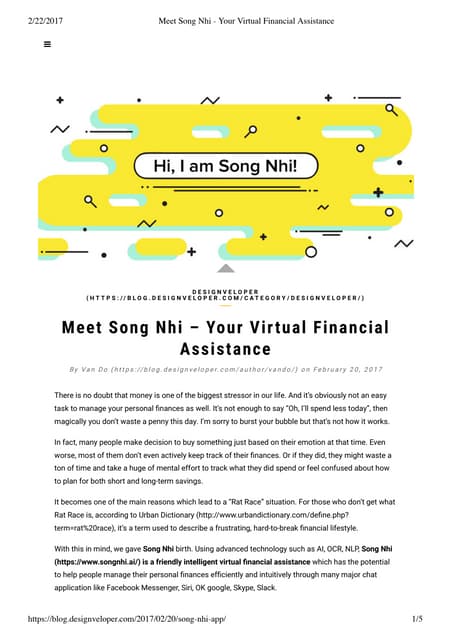 Meet song nhi   your virtual financial assistance