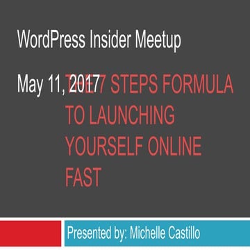 Meetup 7 steps formula to launching yourself online fast may 11 2017
