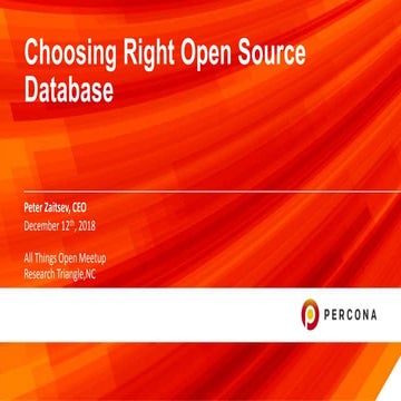 Choosing the Right Open Source Database