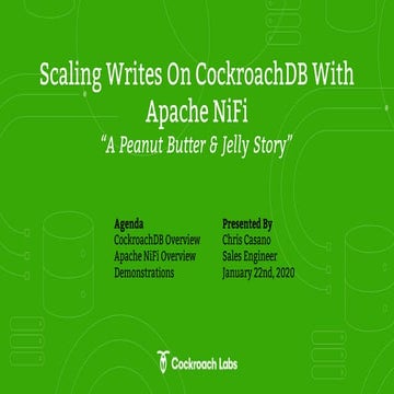 Scaling Writes on CockroachDB with Apache NiFi