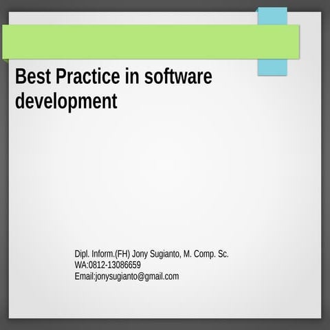 Best Practice In Software Development