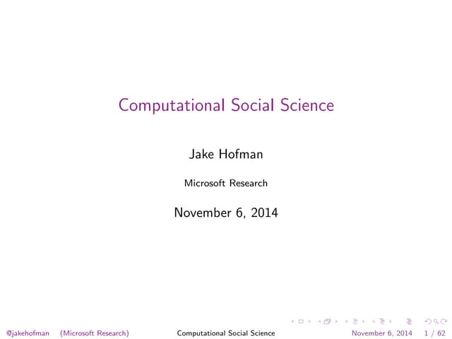 NYC Data Science Meetup: Computational Social Science