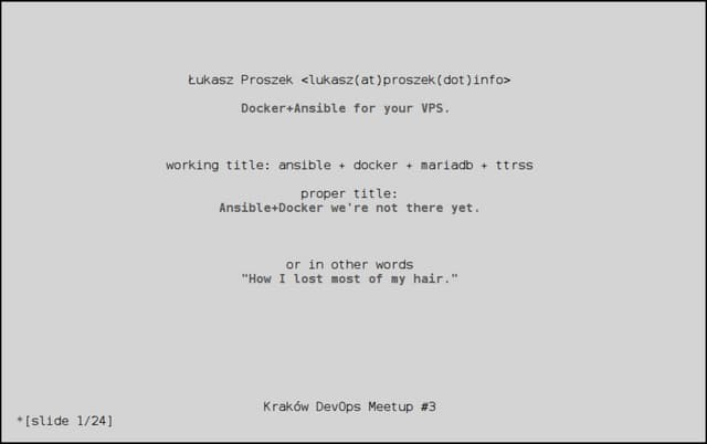 DevOps meetup - Ansible and Docker for your VPS