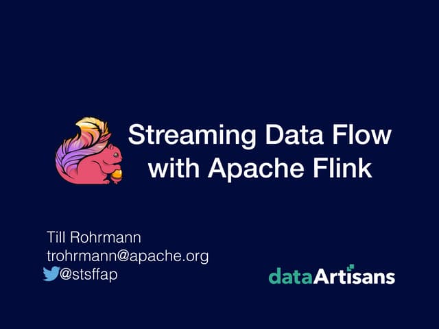 Streaming Data Flow with Apache Flink @ Paris Flink Meetup 2015