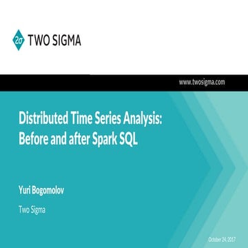 Distributed Time Series Analysis: Before and after Spark SQL