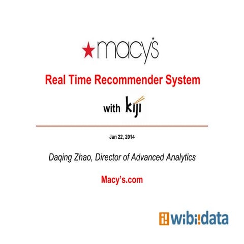 Real Time Recommendation System using Kiji