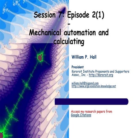 Episode 2(1): Mechanical automation and calculating - Meetup session 7