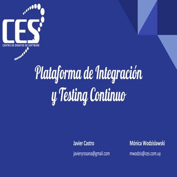 Meetup TestingUy 2019 - Plataforma de integración y testing continuo