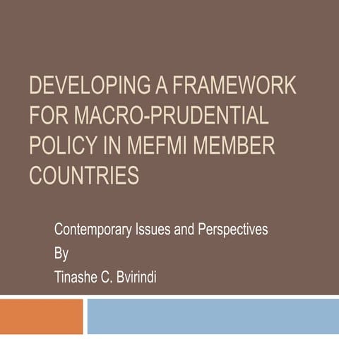 Mefmi presentation on Macroprudental supervision and financial stability asse...