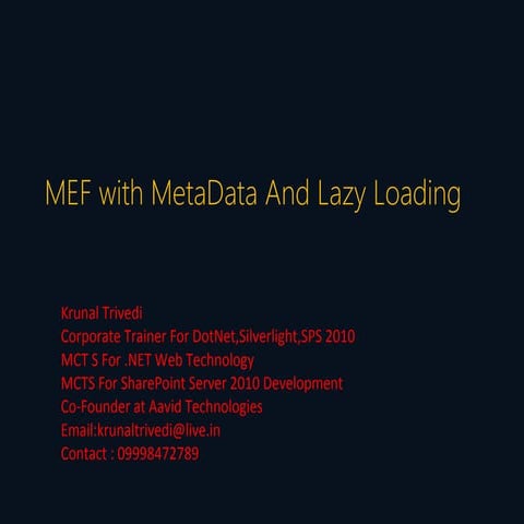 Mef with meta data and lazy loading
