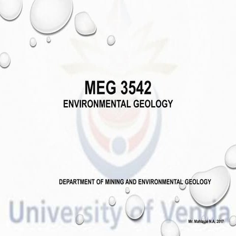 environmental  geology and mine rehab presentation