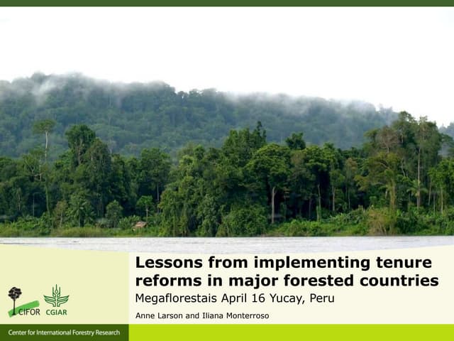 Lessons from implementing tenure reforms in major forested countries