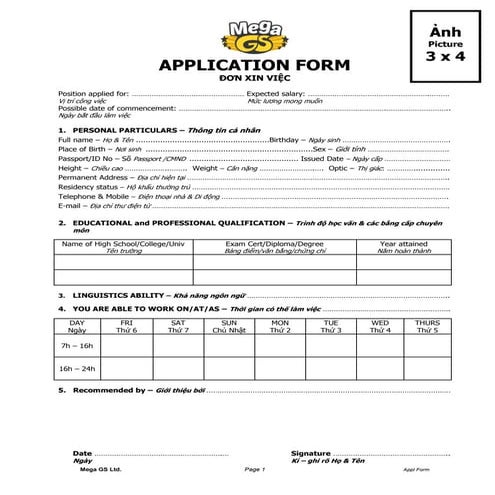 Mega GS form tuyen dung part time