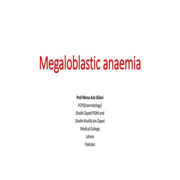 Megaloblastic anaemia (lecture for v year mbbs)