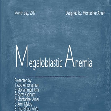Megaloblastic anemia