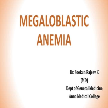 Megaloblastic Anemia by Dr. Sookun Rajeev Kumar