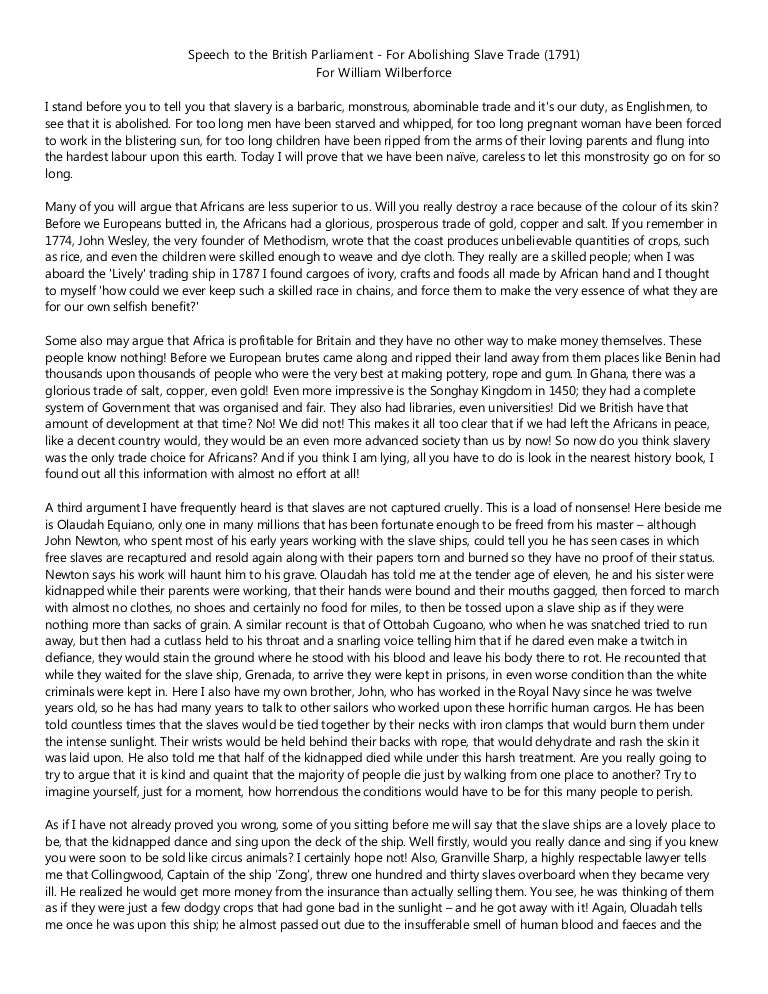 Speech on slavery answers picture