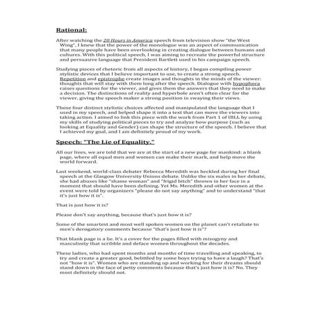 Political Speech - "The Lie of Equality"