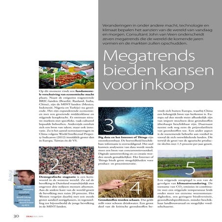 Megatrends bieden kansen voor inkoop Deal! Magazine July 2015