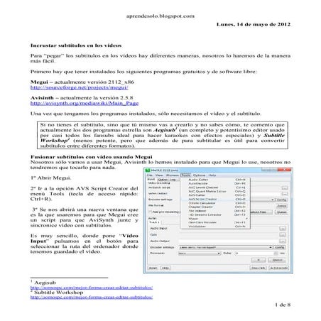 Megui   incrustrar subtítulos en vídeos