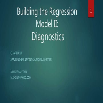 Diagnostic methods for Building the regression model