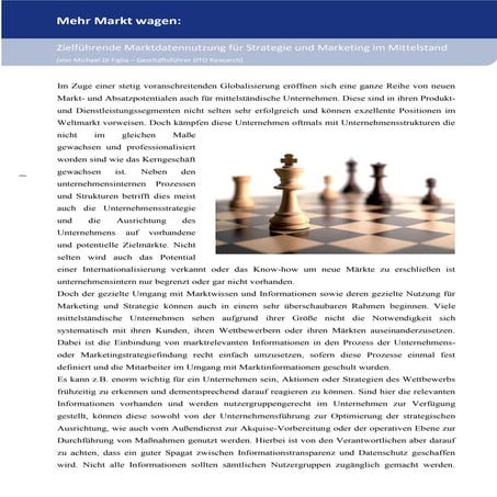 Mehr Markt wagen: Systematische Nutzung von Marktdaten und Informationen im Mittelstand