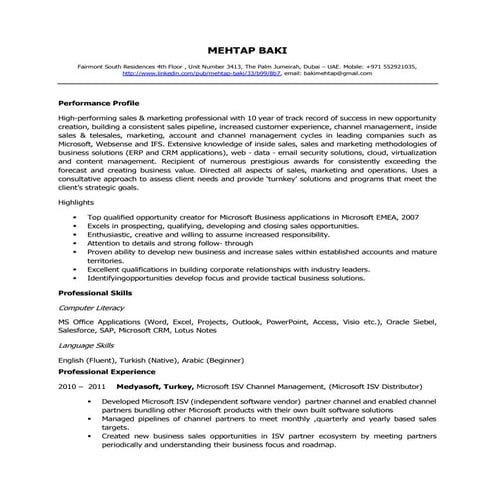 Mehtap CV - March 2016