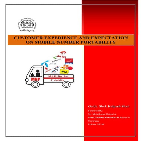 STUDY ON CUSTOMER EXPECTATION AND EXPERIENCE ON MOBILE NUMBER PORTABILITY
