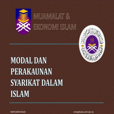 Modal dan Perakaunan Syarikat dalam Islam