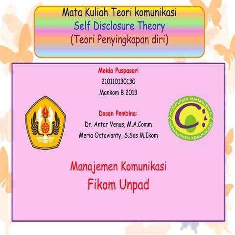 Meida puspasari self disclosure theory