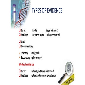 Introduction to Forensic Science: Medical Evidences
