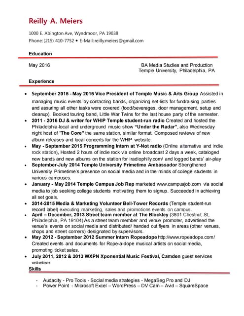Reilly Meiers presentations