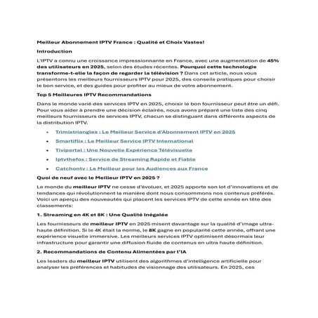 Meilleur Abonnement IPTV France  Qualité et Choix Vastes.pdf