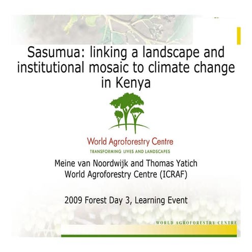 Sasumua: linking a landscape and institutional mosaic to climate change in Kenya