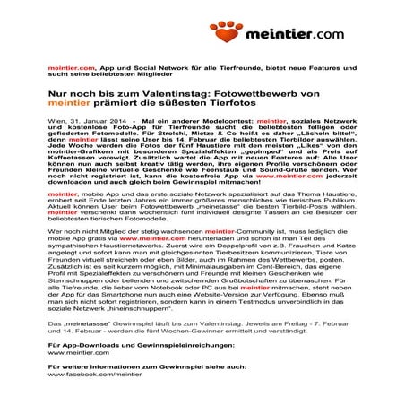 Nur noch bis zum Valentinstag: Fotowettbewerb von meintier prämiert die süßes...