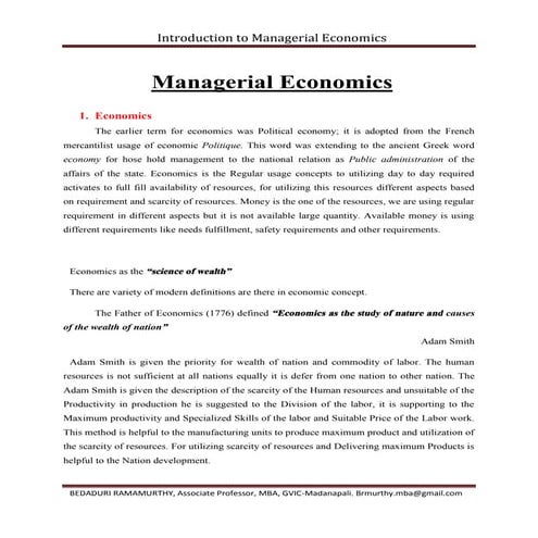 Managerial Economics
