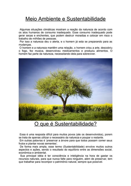 Meio Ambiente e Sustentabilidade | DOC