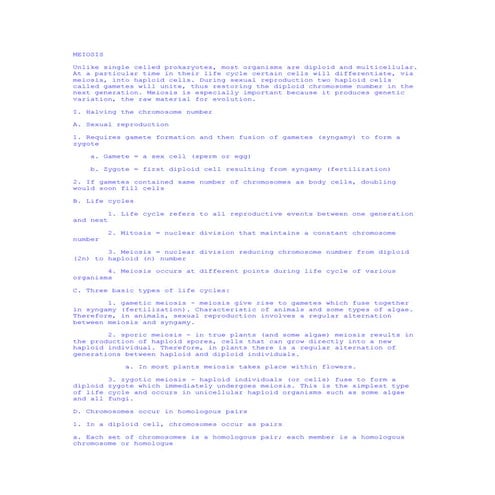 Meiosis