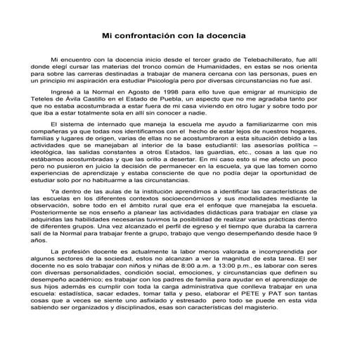 Reflexion de mi practica docente | DOCX