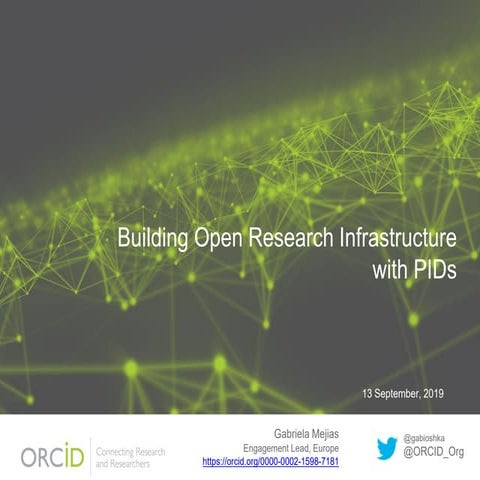 Building Open Research Infrastructure with PIDs