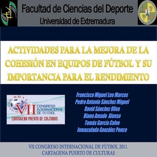 Mejora de la cohesion en el futbol